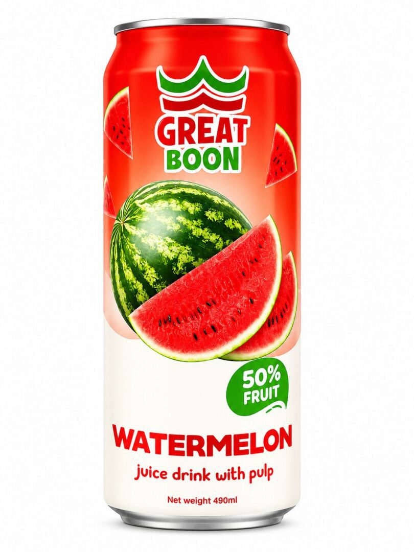 Watermelon Juice Drink with Pulp Great Boon (490ml x 24)