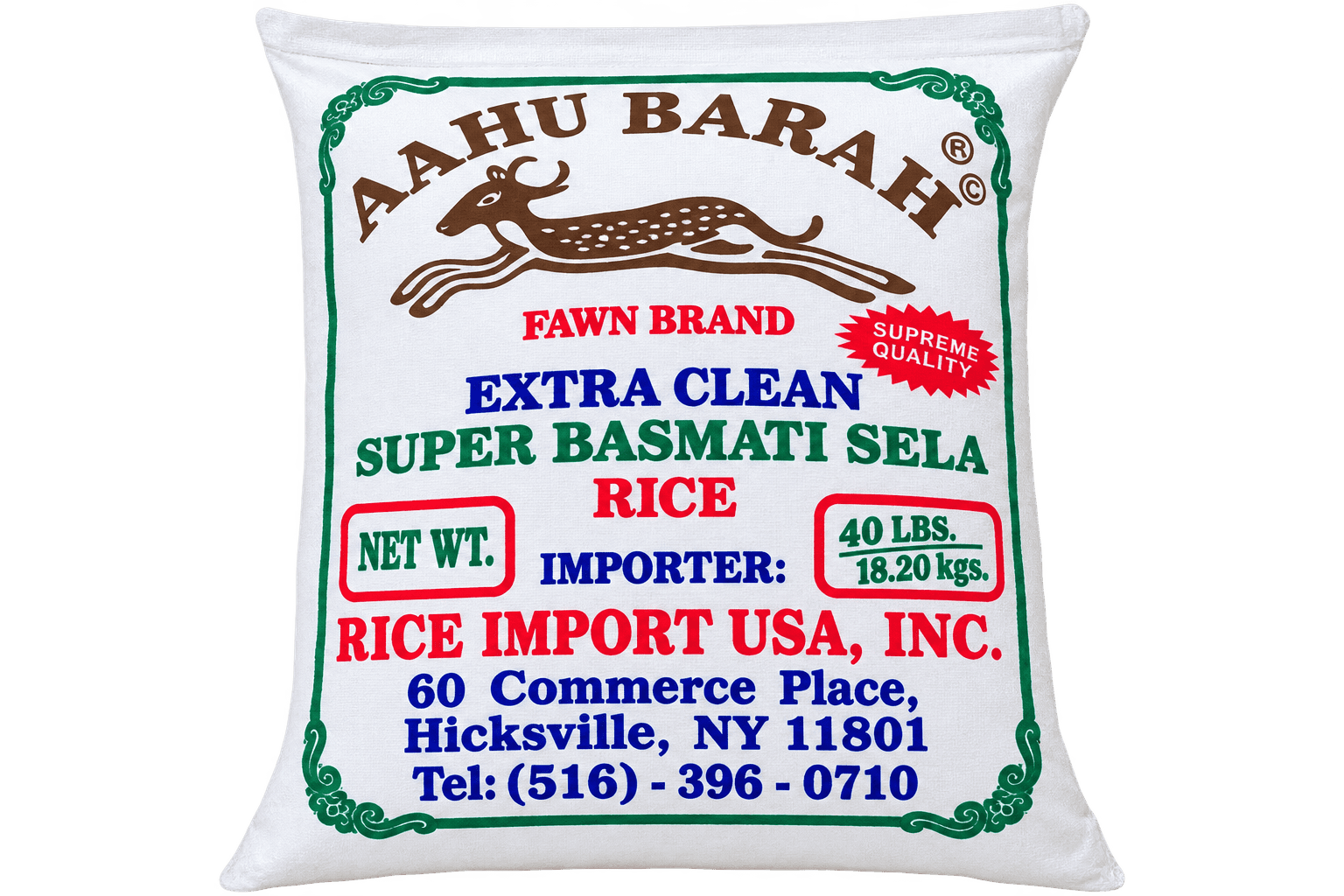 AAHU Barah Basmati Sela Rice Gold 40lb